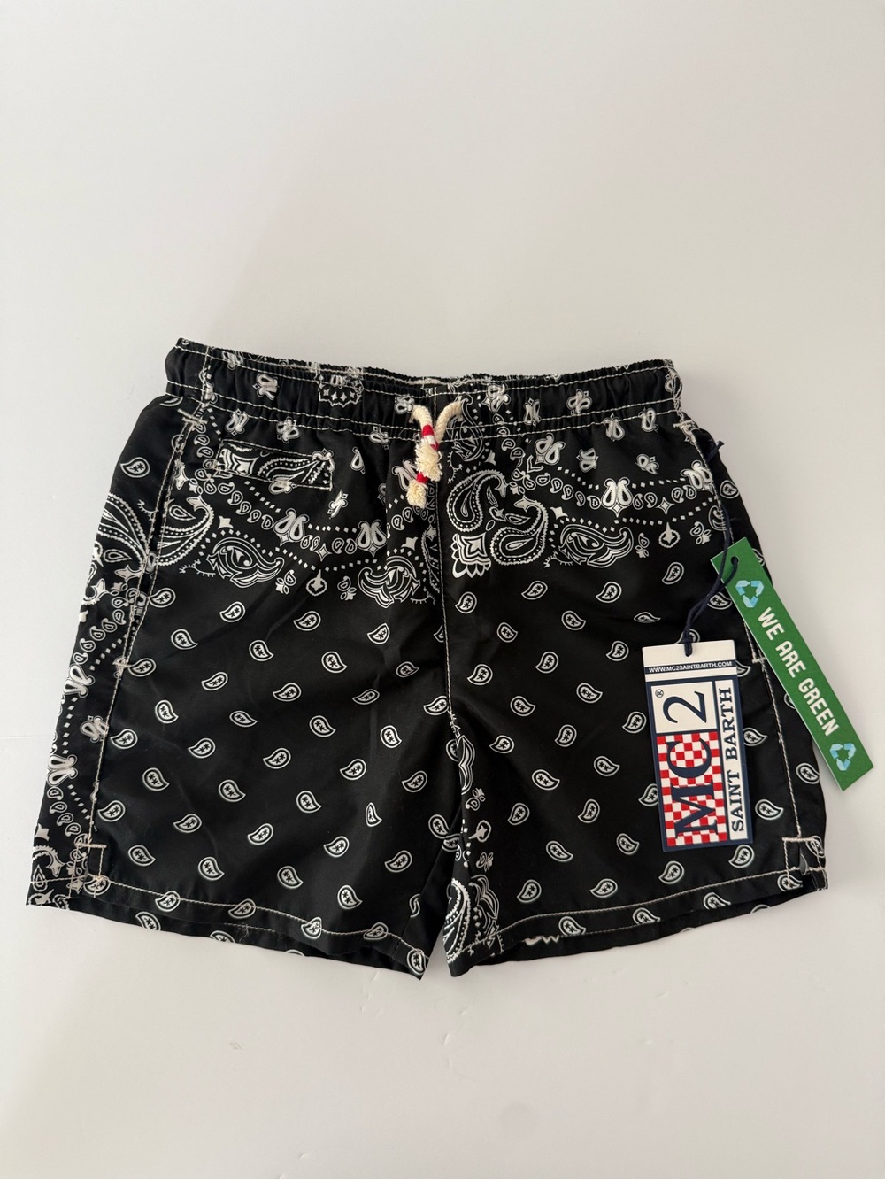 MC2 SAINT BAR CAPRESE JR SWIM SHORTS WITH BLACK BANDANA PRINT